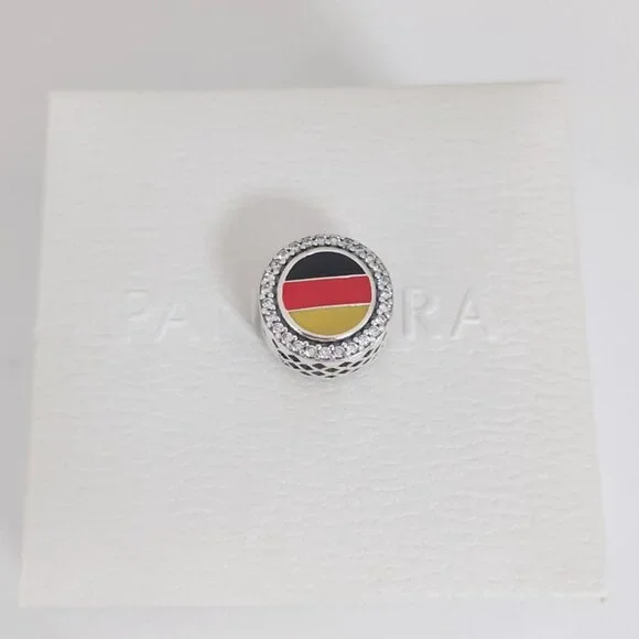 Pandora Germany Flag Bead Charm Exclusive Travel Pendant S925 Silver with box - Picture 6 of 9